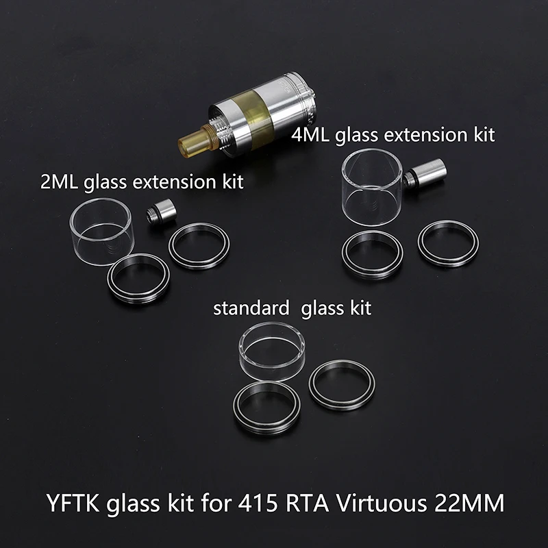 ReplacementGlass Tube Kit for YFTK 415 Four One Five rta VirtuousAtomizer v2 2ml/4ml Capacity Standard vape Ecig Accessories view 6