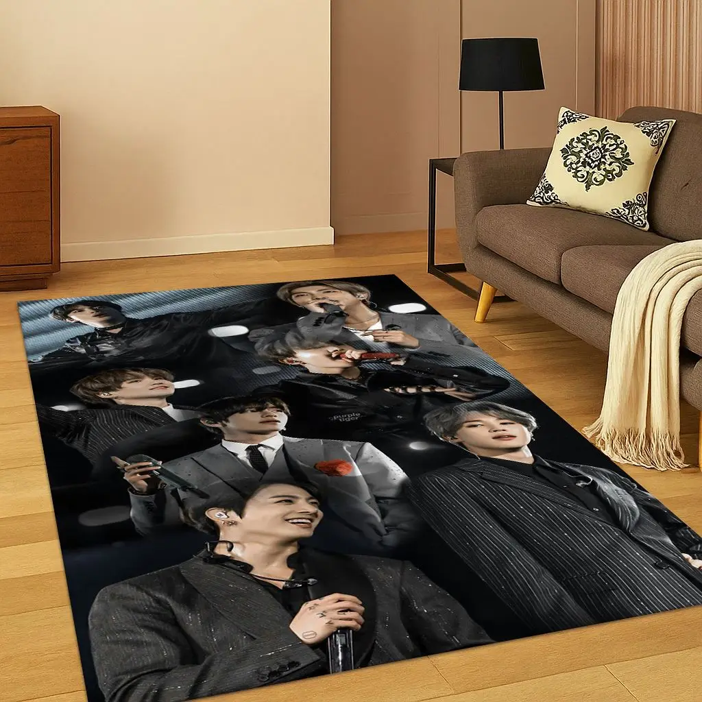 Kpop Star B-BTS Kim JIN SUGA V السجاد البساط لغرفة النوم غرفة المعيشة أريكة المنزل ممسحة ديكور المنزل ، منطقة البساط سجادة أرضية غير قابلة للانزلاق هدية #5