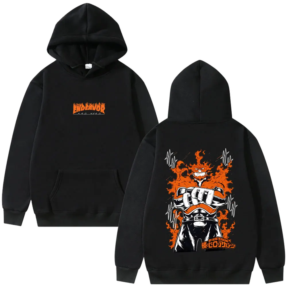 

Anime My Hero Academia Hoodie Cartoon Endeavour Graphic Pullover Hoodies Men Women Clothing Manga Fashion Oversized Sweatshirt