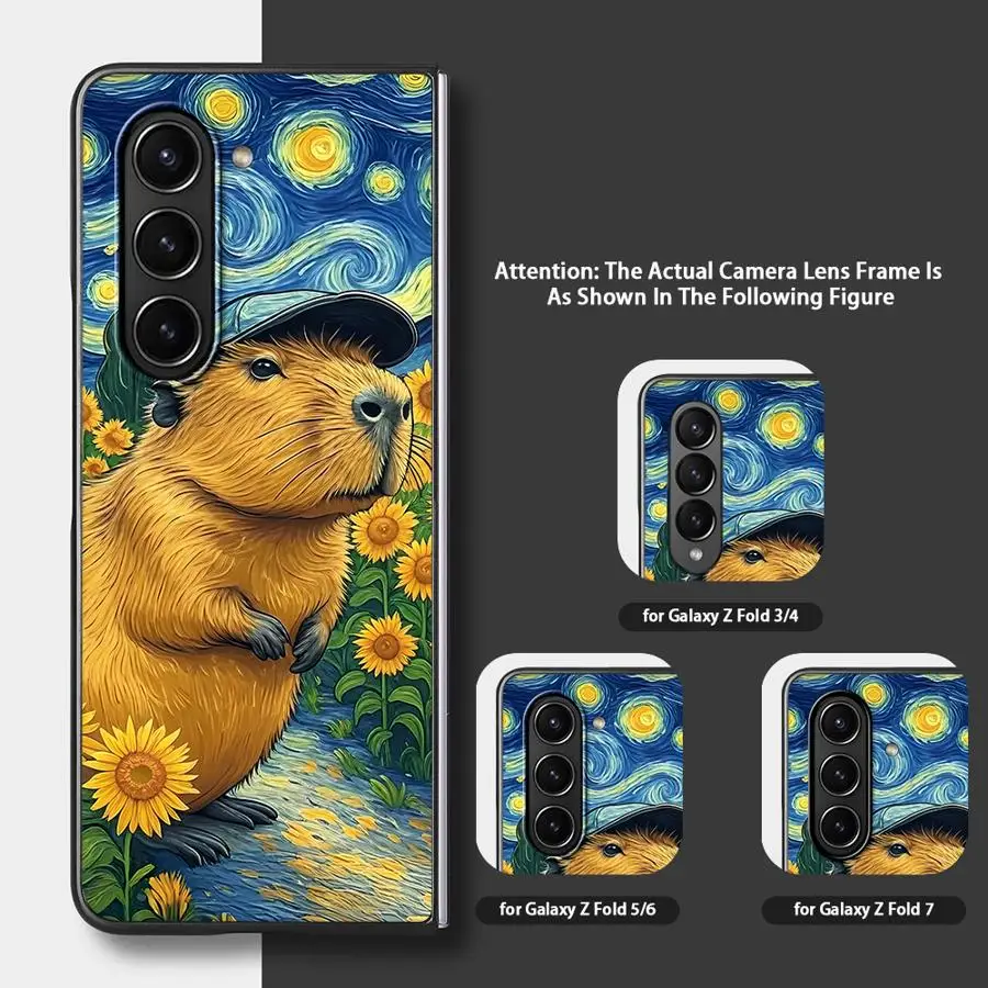 Чехол с абстрактной капибарой воды для Samsung Galaxy ZFold6 ZFold7 ZFold5 Z Fold 7 6 5 4 3 ZFold4 ZFold3, задняя крышка телефона