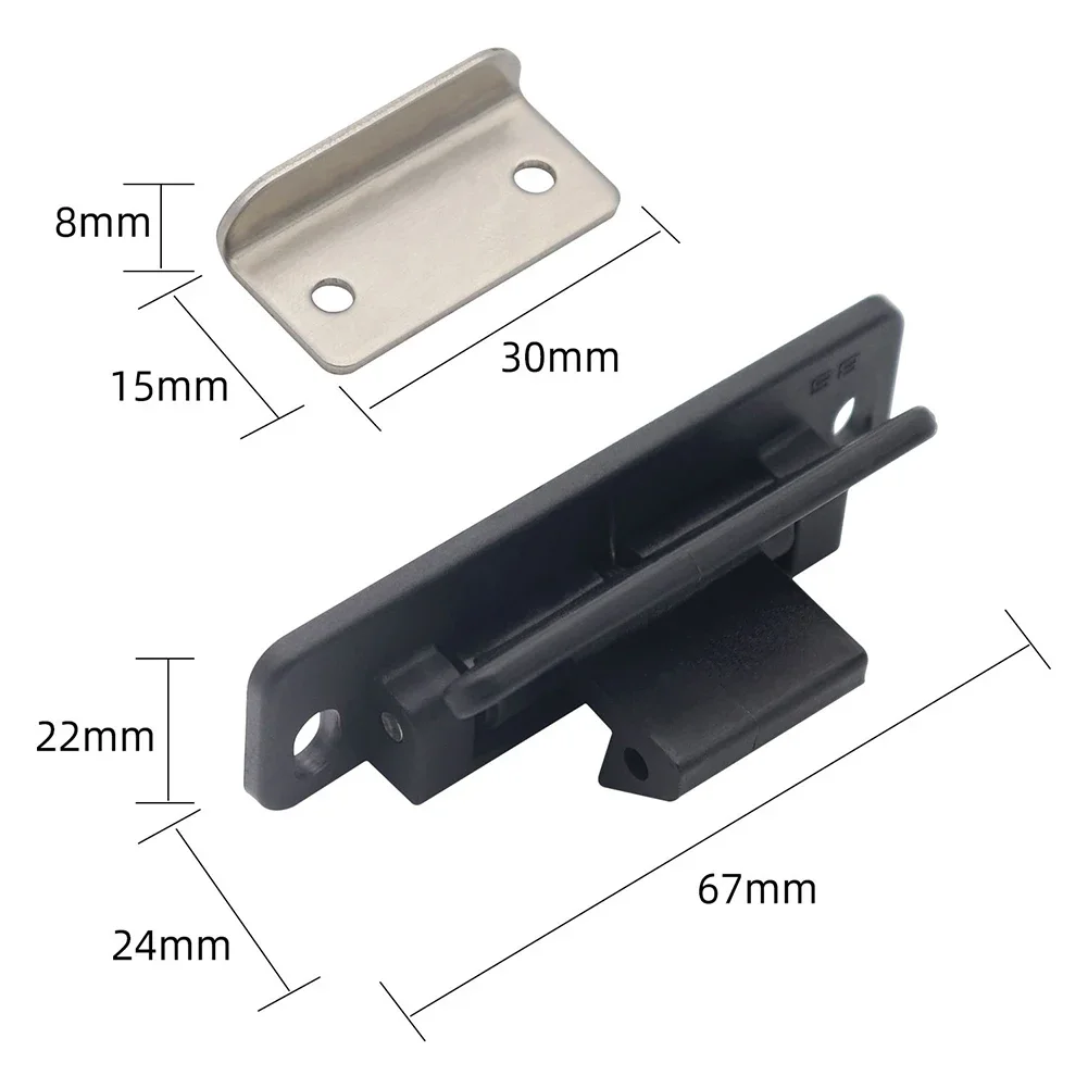 RV Drawer Latches With Screws 2Pack Drawer Entry Catch Fit For Trailer Drawer Retainer Catch With Screws 67x24x22mm For RVs