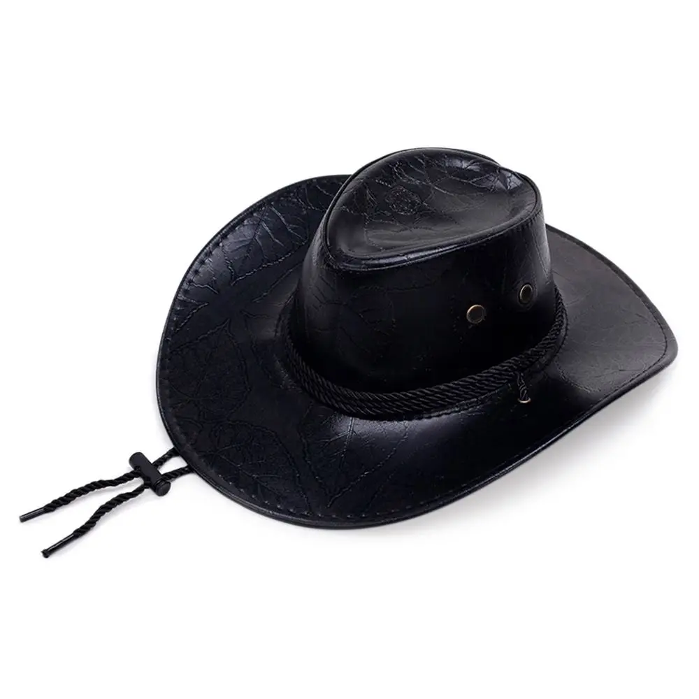 Western Cowboy Hat Fashion Gentleman Leather Knight Caps Summer Jazz Sun Hats Men Women