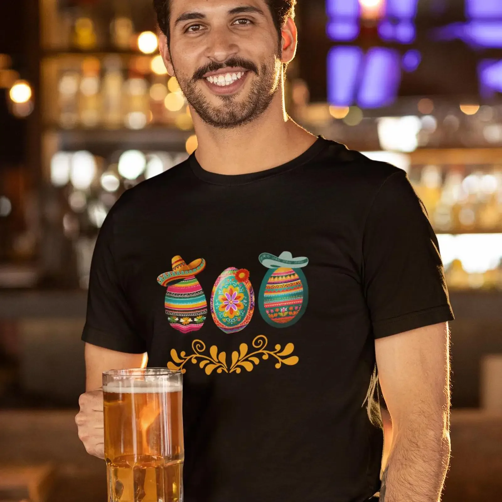 Футболка в стиле Hispanic Heritage с дизайном Huevos Rancheros Mexican Pride, винтажная, с эффектом потертости, эластичная, модная, дышащая, комфортная.