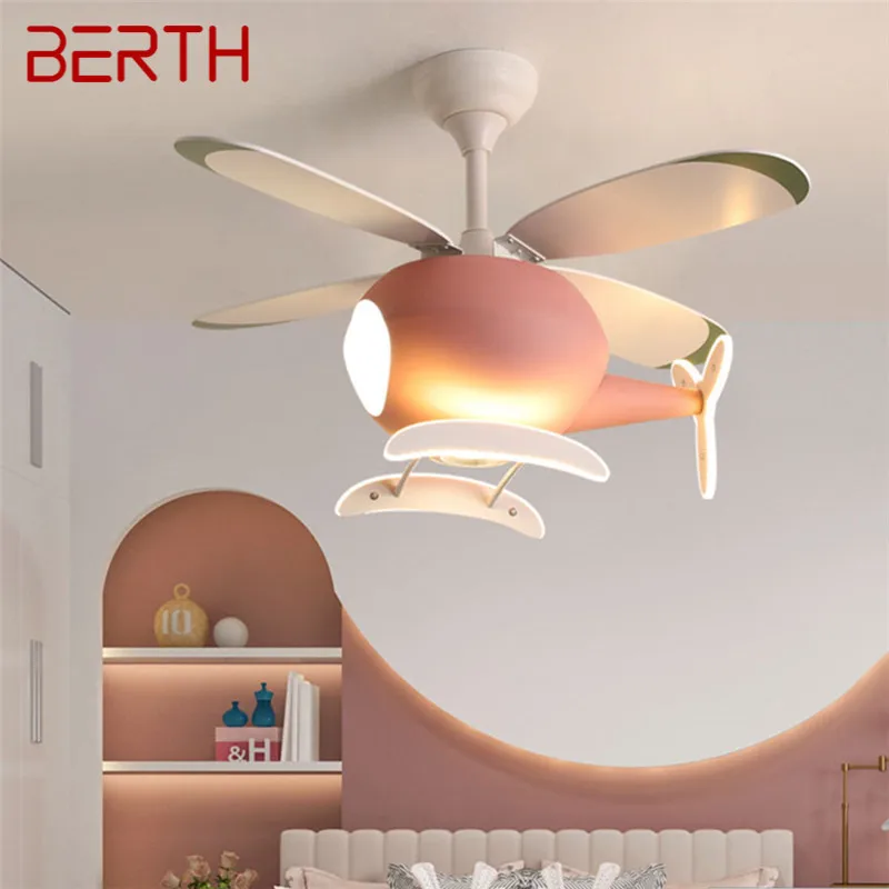 

BERTH Children's Ceiling Fan Light Nordic Fan Light Personalized Creative LED Restaurant Bedroom Study With Light Ceiling Fan