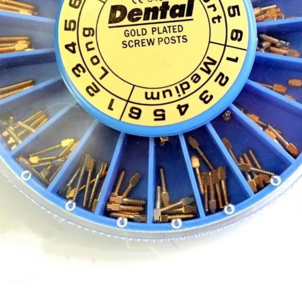 Kit di ricarica per perni a vite conici dentali in acciaio inossidabile assortiti materiali dentali per denti120 pezzi/confezione impianto dentale