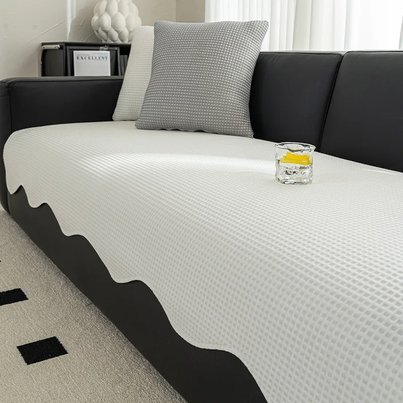 

Ice Silk Cooling Bean-shaped Sofa Cushion for Straight Sofa One-piece Fixed and Anti-slip Unique-shaped Cooling Sofa Pad