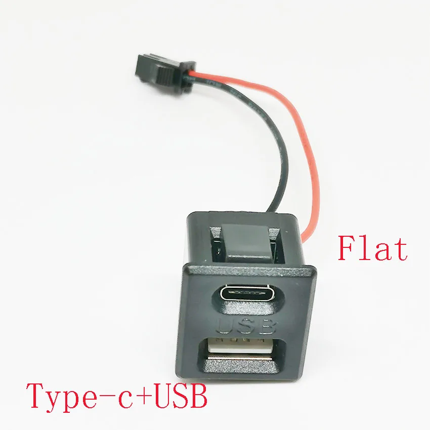 Embedded 4 6-pin dual USB C-port panel AUX expansion cable adapter