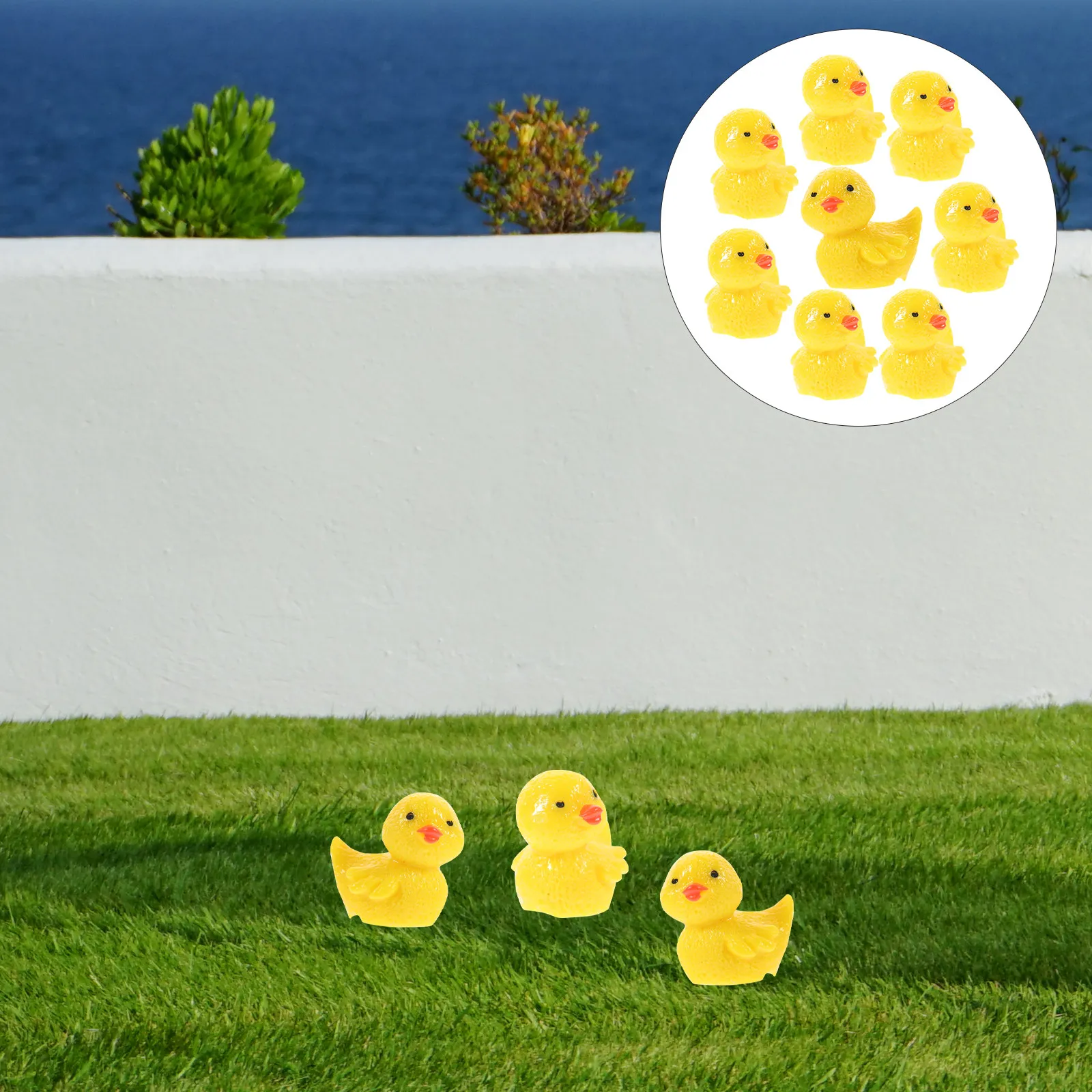 10Pcs Adorable Mini Resin Ducks Bright Color Ornaments for Micro Landscape Bonsai Succulent Decor Desktop Home Party
