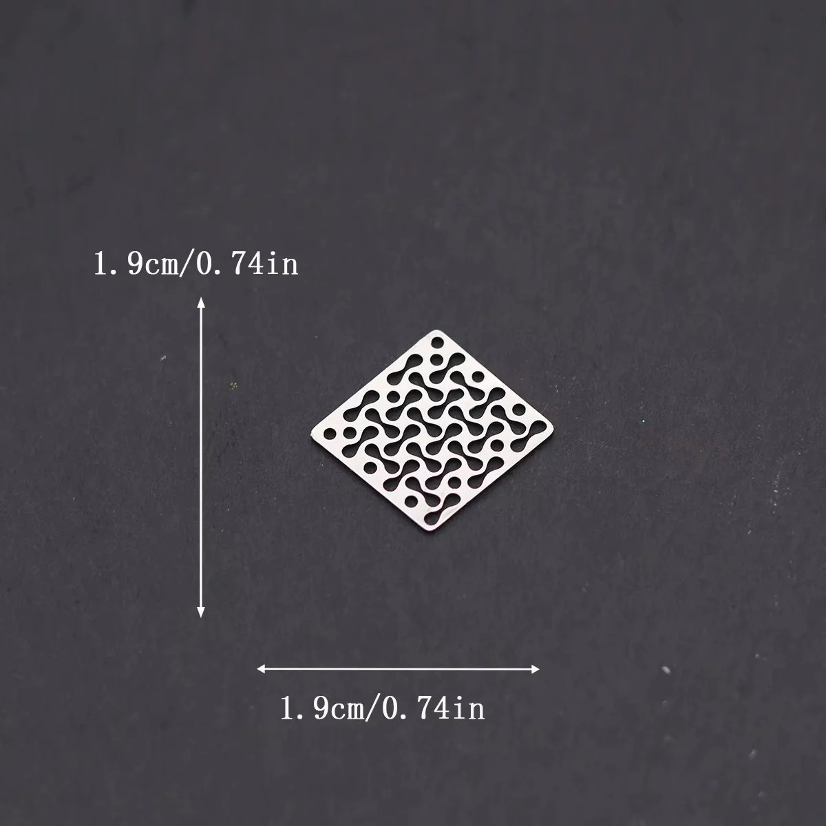 3pcs Rhombus Shape Charms Stainless Steel Wave Pattern Geometric Pendant for DIY Jewelry Making Necklace Earrings Findings