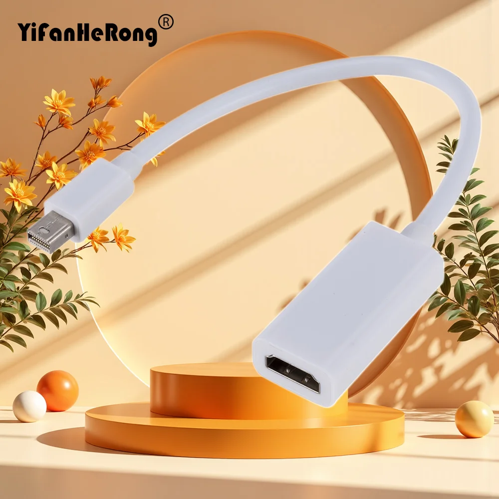 منفذ عرض صغير DP ذكر إلى كابل محول أنثى متوافق مع HDMI لأجهزة الكمبيوتر المحمول Thunderbolt لأجهزة Apple Mac Macbook Pro Air