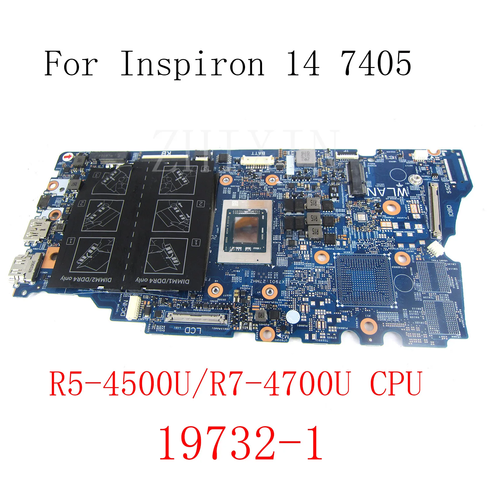 For DELL Inspiron 7405 Laptop Motherboard With R5-4500/R7-4700 CPU DDR4 CN-0626R6 0NNDRC 19732-1 UMA Mainboard