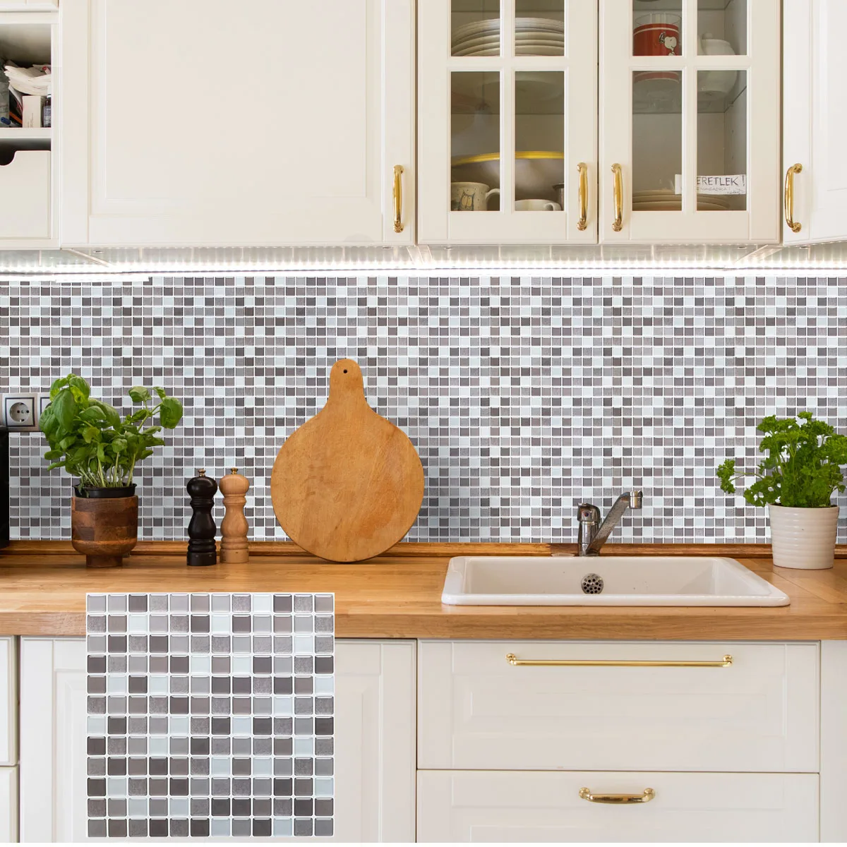 4/10pcs Crystal Drop Glue 3D Mosaic Tile Self-Adhesive Wall Stickers, Waterproof High Temperature Resistant Home Decoration image 3