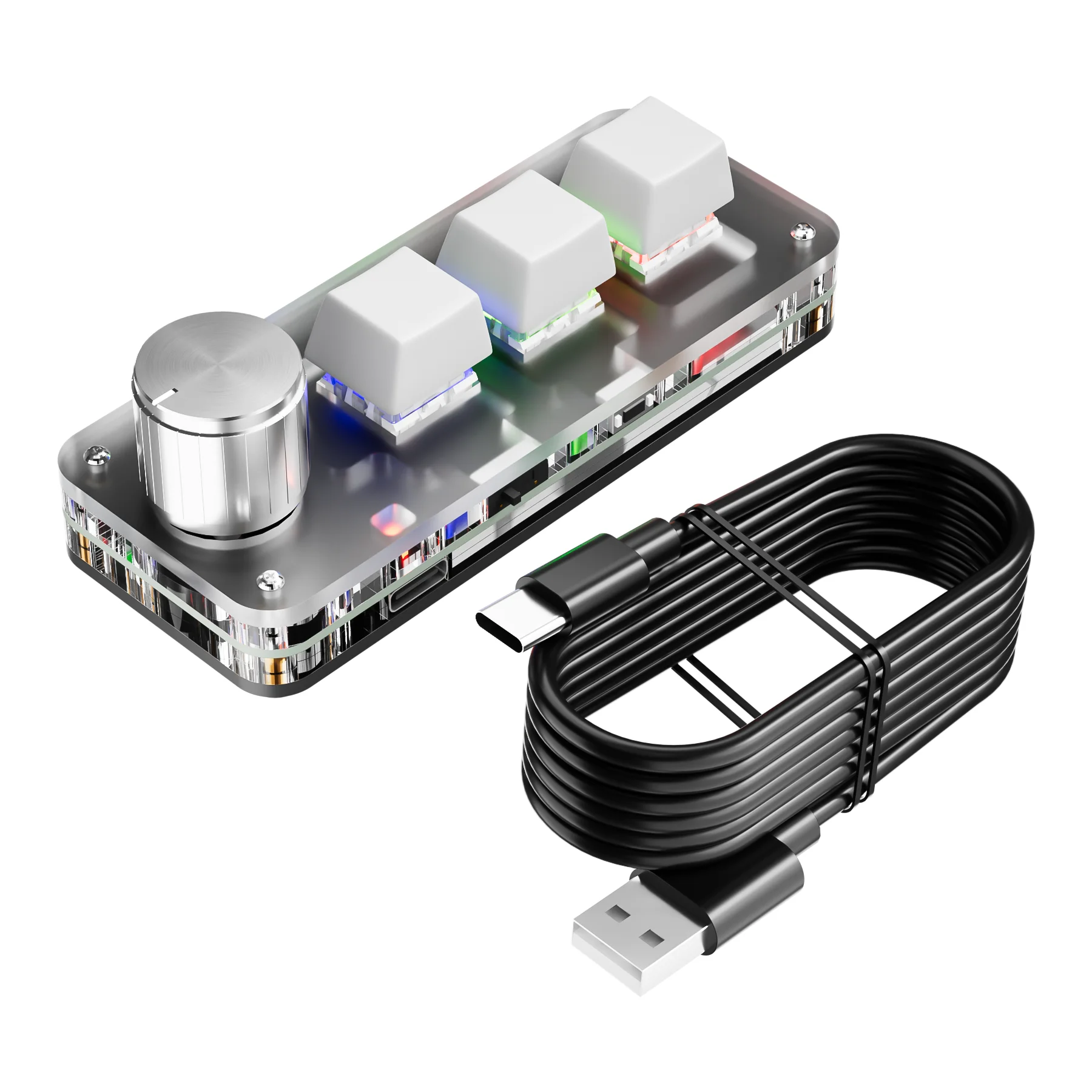 مقبض لوحة مفاتيح بلوتوث قابل للتخصيص مكون من 3 مفاتيح، اختصارات لصق، لوحة مفاتيح صغيرة للألعاب #1