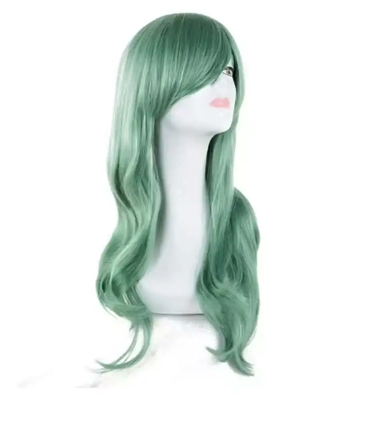 Cos-play Wig Fei-Show Synthetic Heat Resistant Fiber Long Wavy Dark Blue Hair Costume Cartoon Women Peruca Party Salon Hairpiece