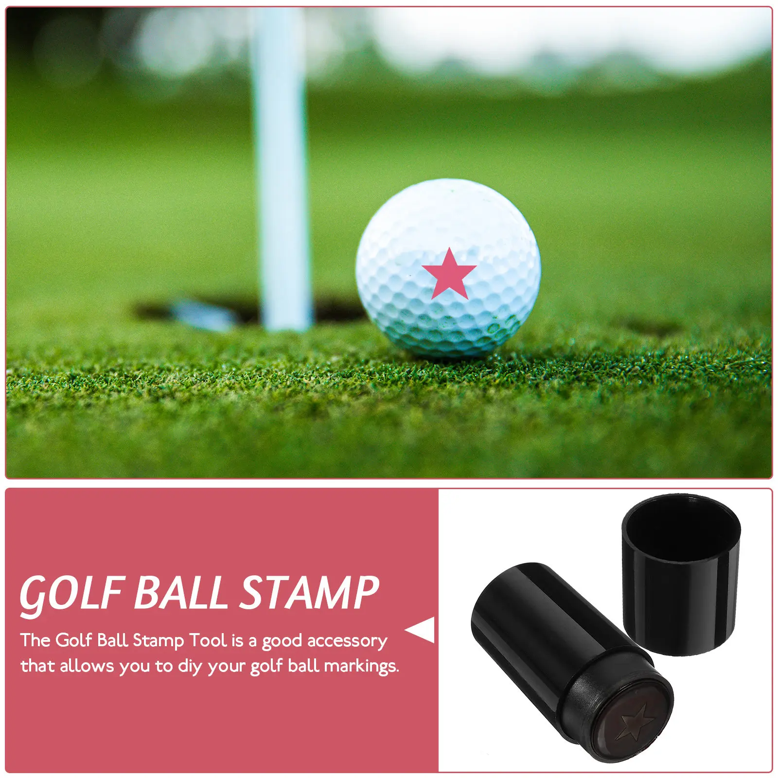 Golf Ball Stamper Tool Multi-Functional Plastic Stamp for DIY Ball Marking Portable Reusable Golf Accessory Chic Seal Design