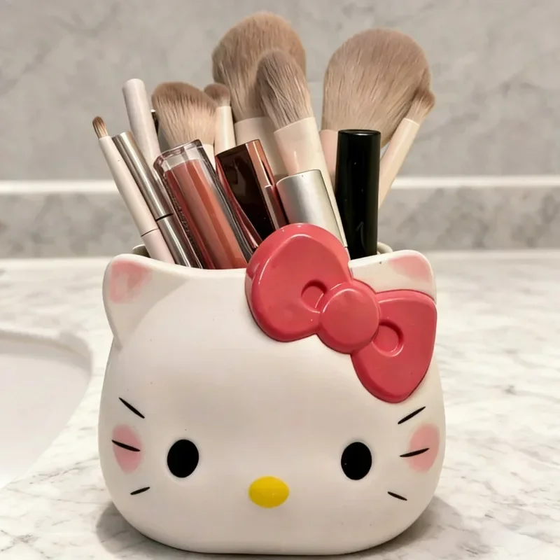Anime Hello Kitty Melody Pen Holder Cartoon Kuromi Stationery Makeup Brush Organizer Desktop Decoration Birthday Ornament Gifts view 3