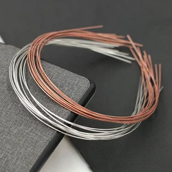 50PCS 1.2mm 1.5mm Raw Copper Silver Metal Wire Headbands for DIY Beads Hairbands Plain Hair Hoops for Handmade
