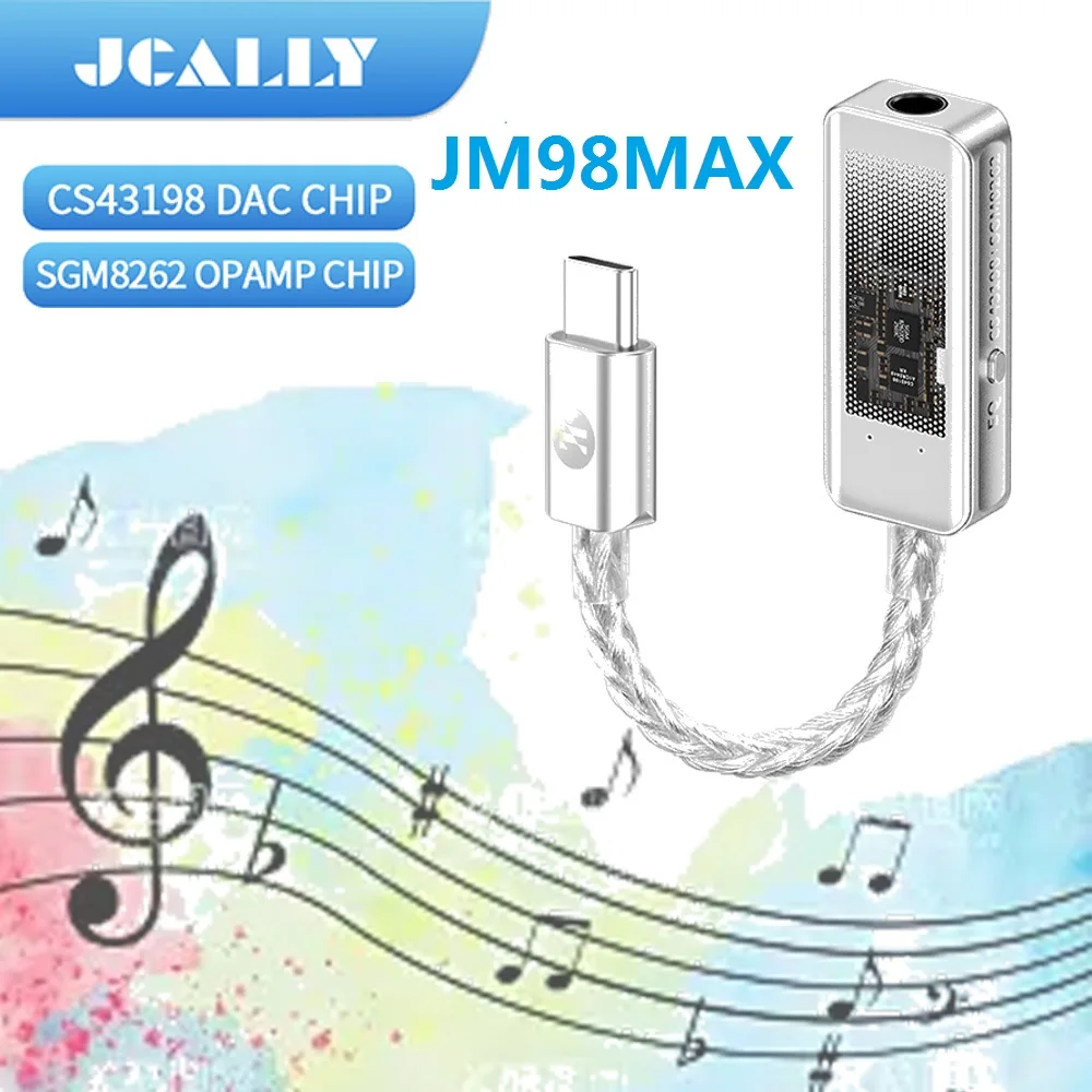 For iPhone Xiaomi Upgraded JCALLY JM98Max Headphone Amplifier USB-C to 3.5mm Dual-Chip Decoder CS43198 Earphone Adapter Cable - view 4