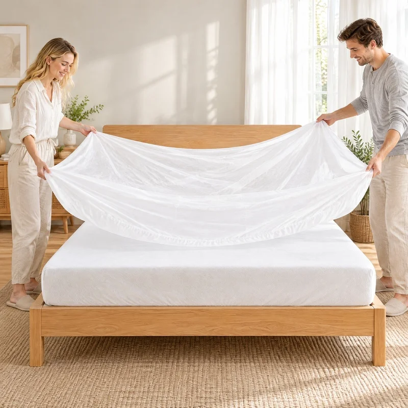Disposable mattress protector Thickened non-woven elastic closure Dust-proof, dirt-resistant, and hygienic Home Bedroom Dormitor