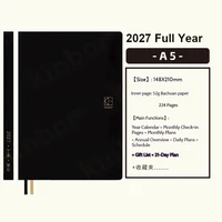 Kinbor 2027 Agend Notebook Full Year 52g BaChuan Paper A5 A6 Daily Planner Journal Weekly Monthly Yearly Schedulea Note Book 4