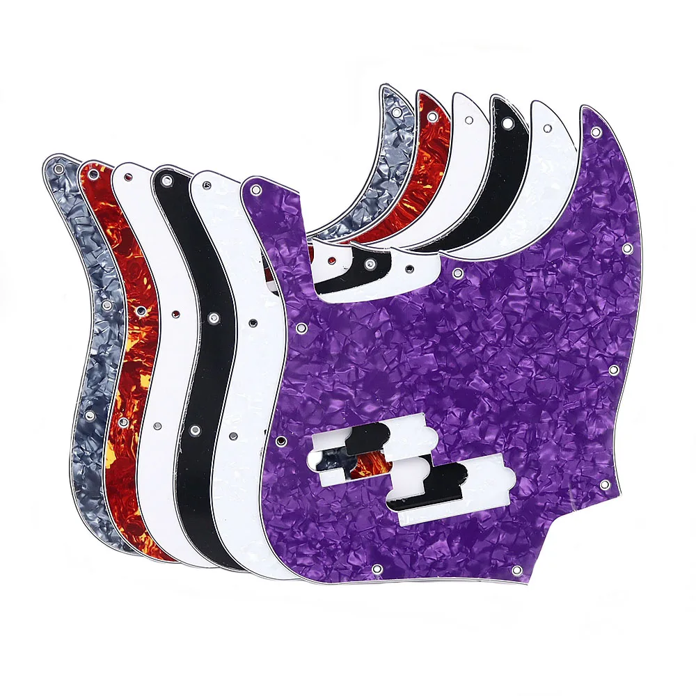 1pcs Guitar Jazz Bass Pickguard 3Ply 10 Hole Guitar Parts For FD Top Jazz Bass With PB Pickup Hole and 10pcs Sliver Screw