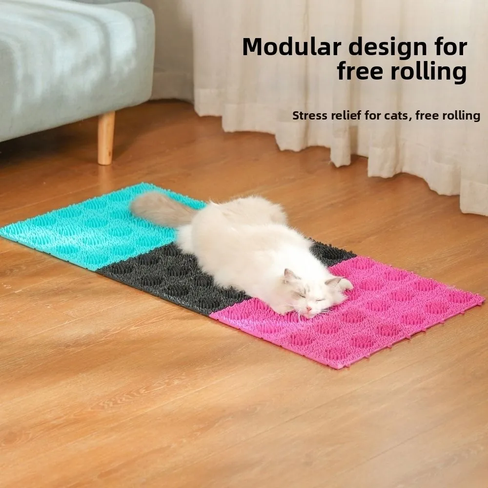 TPR Material Pet Self-service Massage Brush Itchy Skin Relief Non-slip Cat Scratching Mat Stress Relief Comfortable