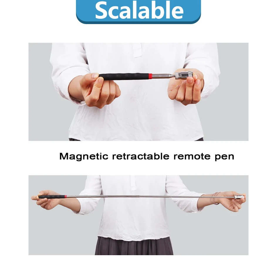 Portable Mini Telescopic Magnetic Magnet Pen Convenient Tool for Picking Nut and Bolts Retractable Bendable LED Light Pickup Bar