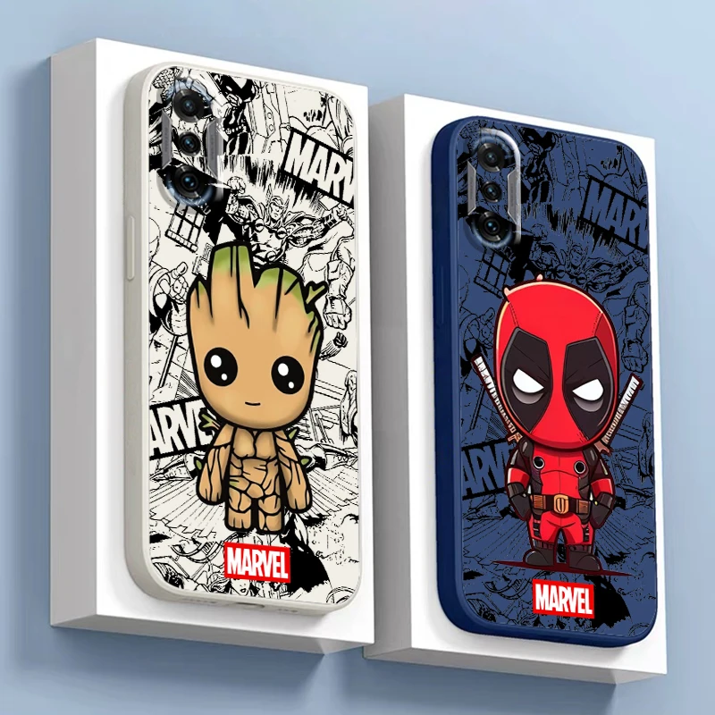 Deadpool Groot Comics For Xiaomi Redmi K70 K60 K60E K50 K50i K40 Gaming Ultra K40S K30 K30S K20 Pro Phone Case Full Protection