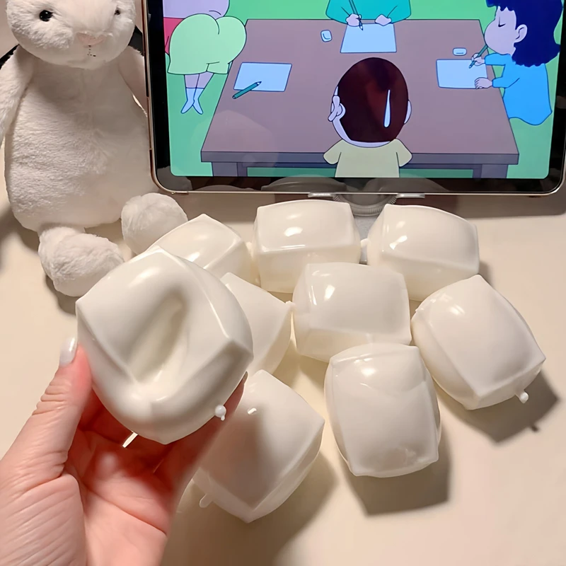 Tofu Shaped Squishy Beads, Self-made Crunchy Stress Relief Squishy Toys Satisfying Sound Effects For Filling Building Blocks