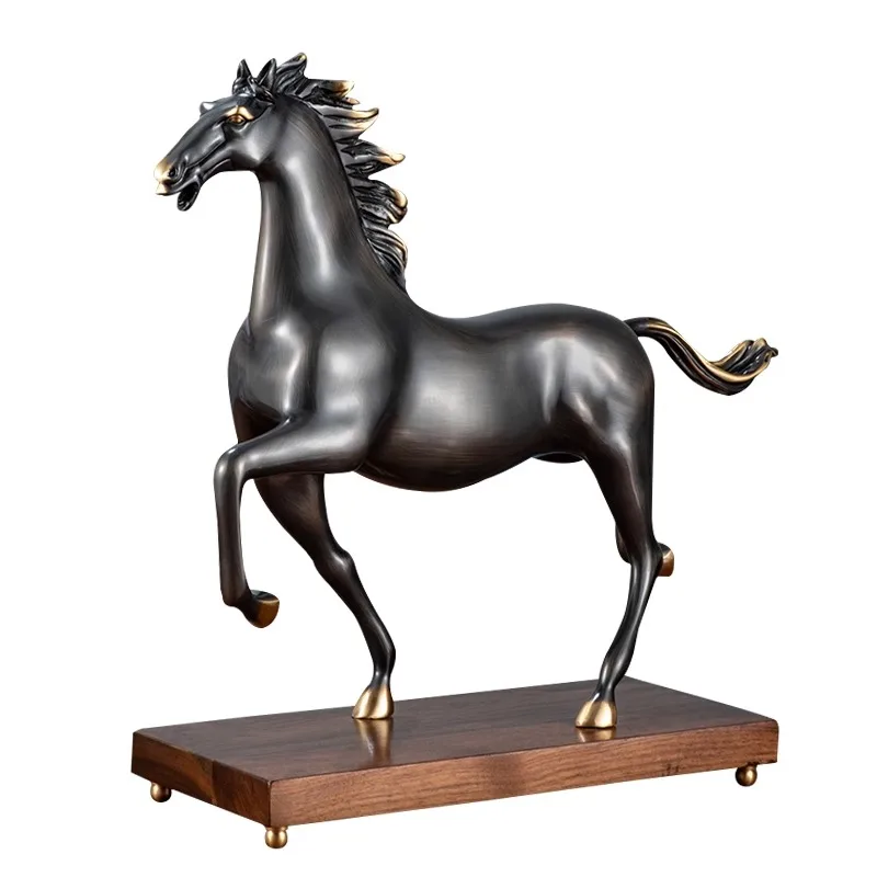 

LAB all-copper lucky light luxury high-end horse handicrafts gifts living room home wine cabinet desktop office ornaments