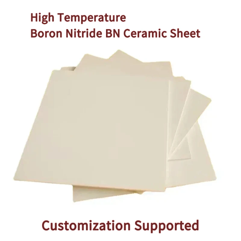 50x50 Thick1-30mm High Temperature Boron Nitride BN Ceramic Sheet, Customizable Square Substrate Plate Industrial Insulation