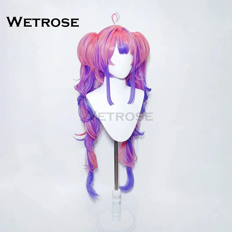 【Wetrose】متوفر في المخزون Kikirara Vivi شعر مستعار كوسبلاي Hololive DEV_IS Glow Flow Vtuber مجموعة كاملة لعيد الهالوين وعيد الميلاد