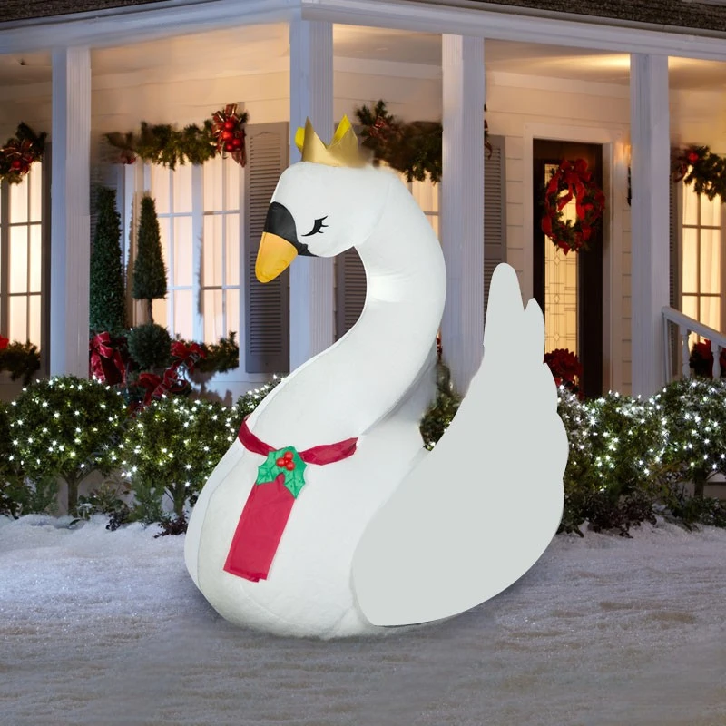 

Inflatable Swan Decorative White with Christmas Decoration LED Lights for Wedding Party