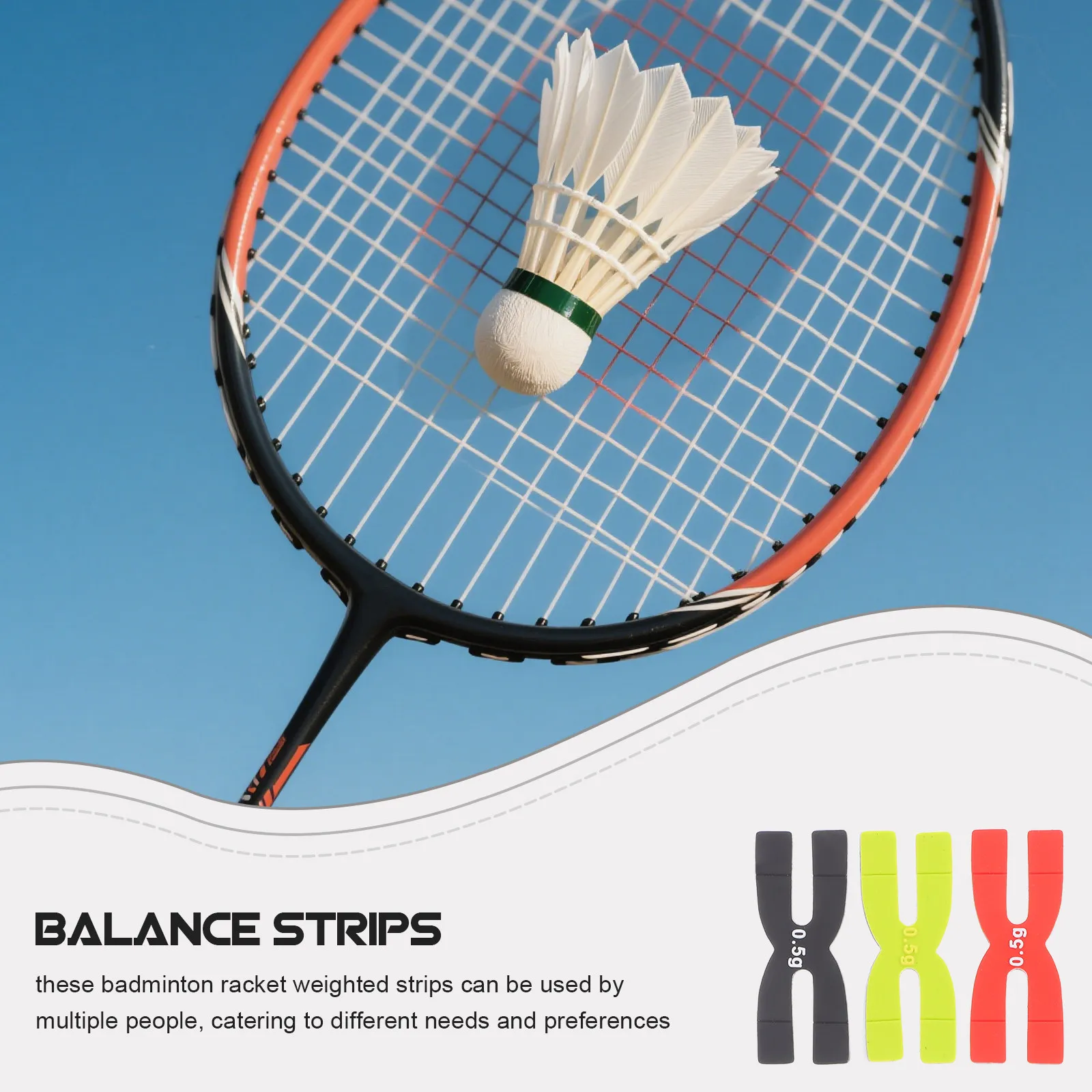 3pcs Badminton Racket Weighted Silicone Balance Strips for Improved Control & Stability