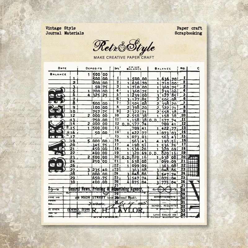 Retro Vintage Script Text Clear Stamp Set DIY Journal Scrapbooking Cardmaking Rubber Stamps Craft Background Embellishment