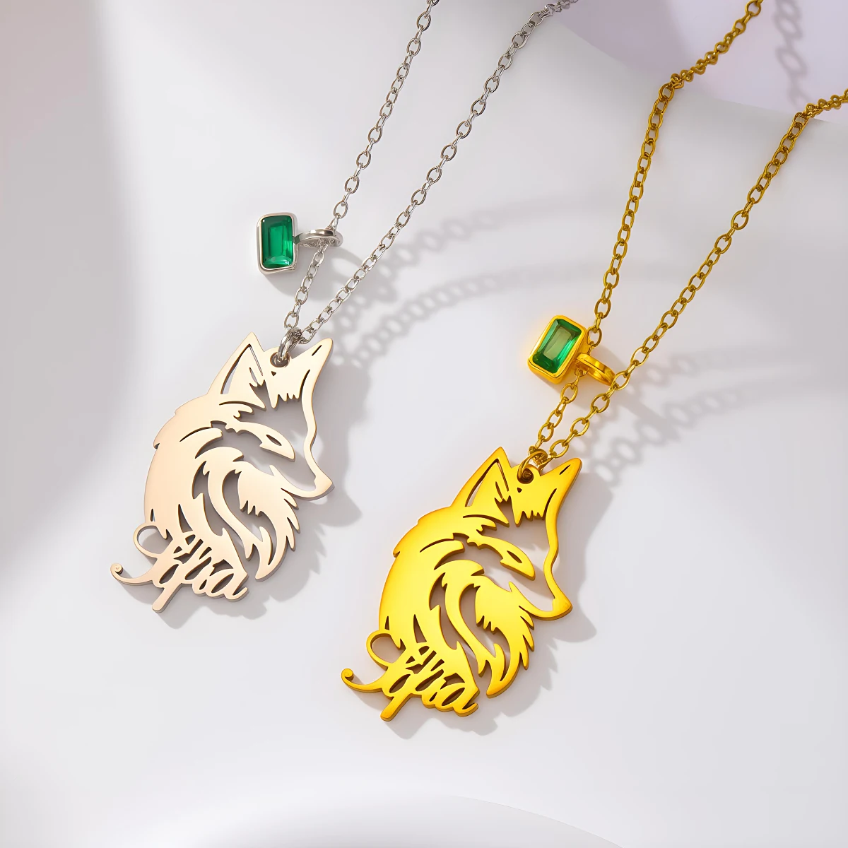 

Todorova Custom Name Wolf Pendant Necklaces for Women Men Couple Stainless Steel Choker Jewelry Birthday Gifts