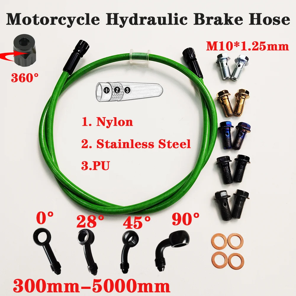 

AN3 Braided Brake Hose Motorcycle Hydraulic Clutch Tube Master Cylinder Brake Oil DOT Pipe Reinforced ATV Dirt Pit Racing Bike