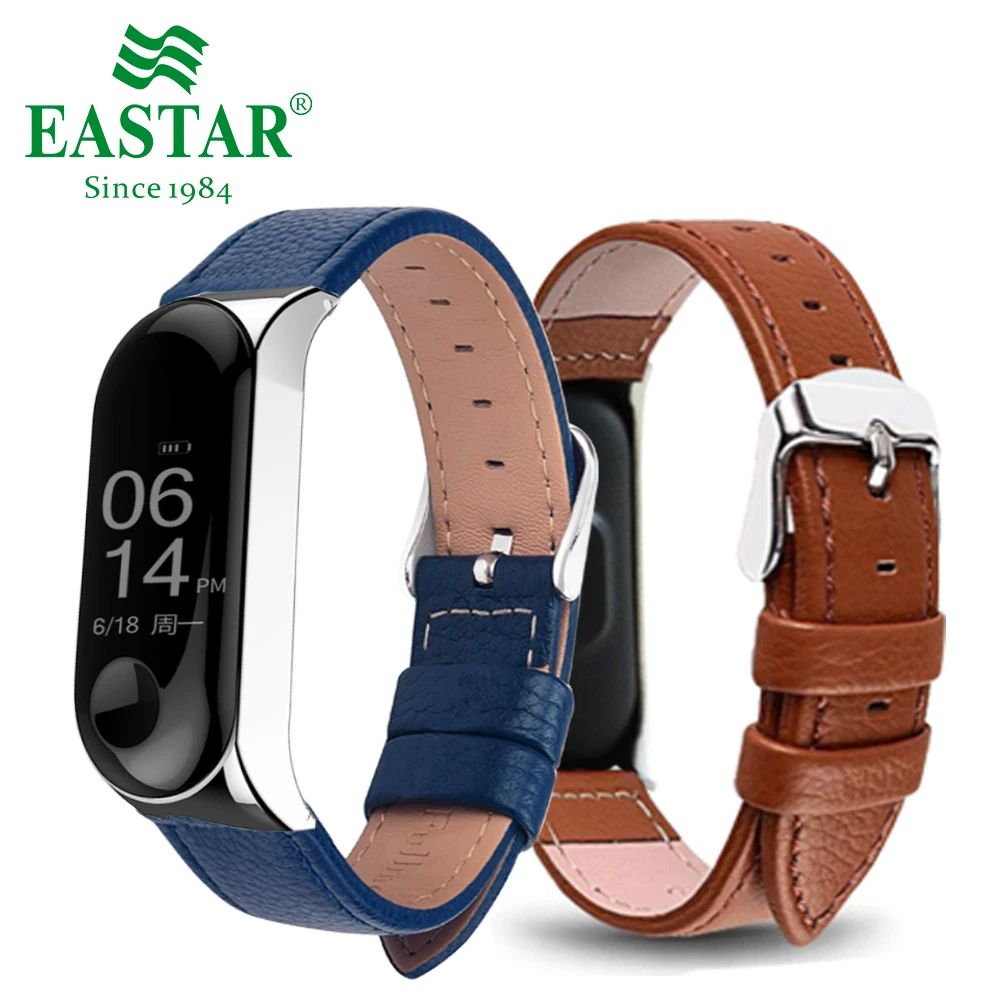 Eastar Colorful Leather Smart Watch Band For Xiaomi Mi Band 3 Smart Band Accessories For Xiaomi Miband 3 Smart Wristband Strap