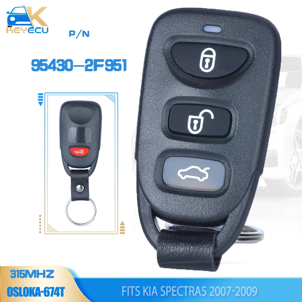 

KEYECU 95430-2F951 Keyless Remote Transmitter Key Fob for Kia Spectra5 2007 2008 2009 OSLOKA-674T