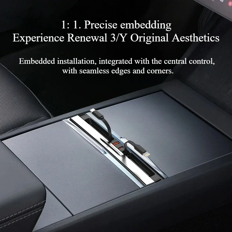 

Для Tesla Model 3 Y Juniper 2025 65 Вт Быстрое зарядное устройство USB Шунтовый концентратор Интеллектуальная док-станция Адаптер с питанием Разветвитель Расширение