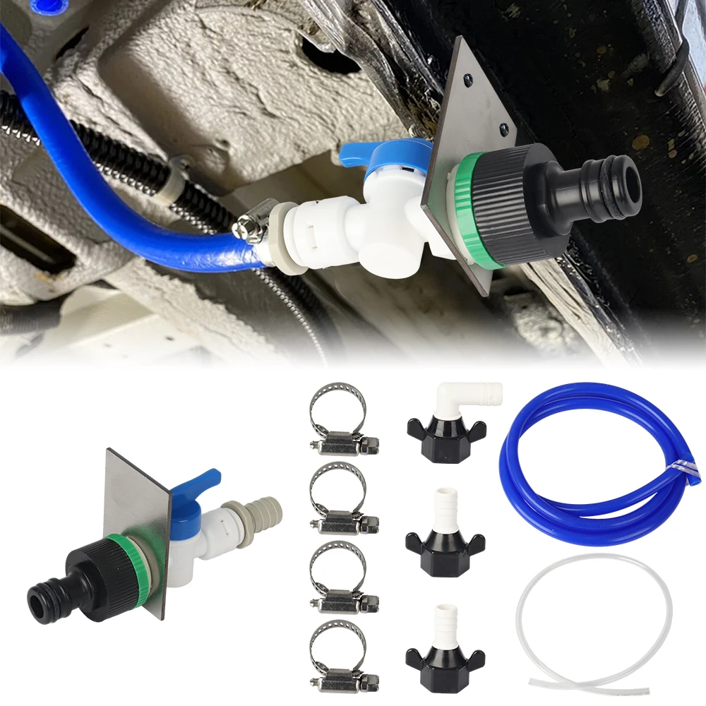

RV Water Tank Backfill Kit For Campervan Motorhome Racevan Valeting Hozelock Fitting Water Filling Drainage System Connection
