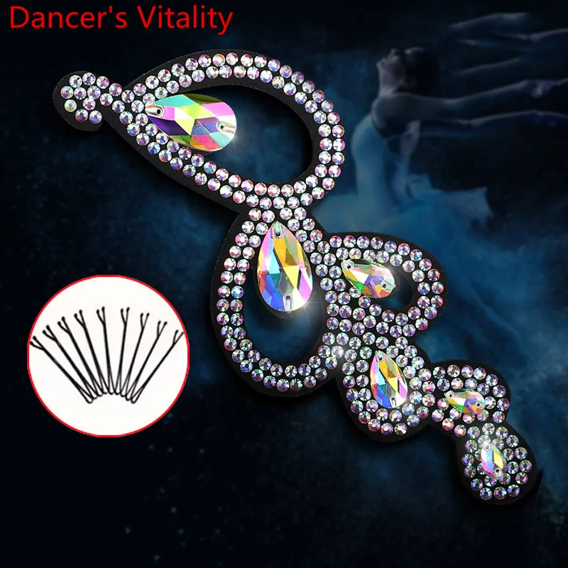 Children Latin Dance Headdress Sparkling Rhinestone Accessories Adult Performance Modern National Standard Dancing Decoration