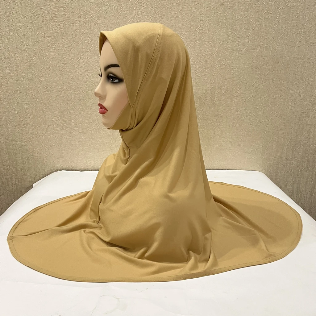 H124 Erwachsene, hochwertiger, großer muslimischer Hijab-Schal mit Kinnteil, islamisches Kopftuch, Hüte, Armia, zum Anziehen, Kopfbedeckung, Turban-Kappen – Detail 1