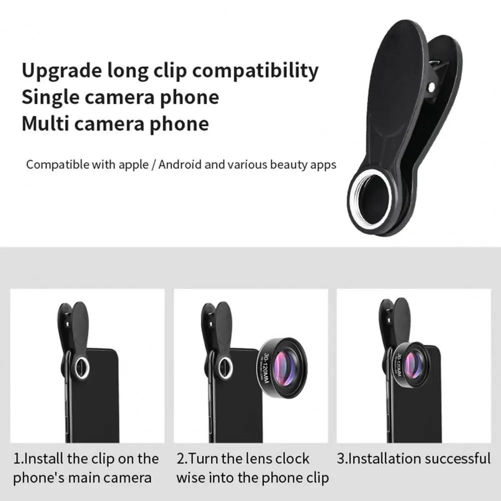 Smartphone Macro Lens Kit for Capturing Intricate Details Wide Aperture Macro Lens with Clip Storage Bag Phone Camera Accessory