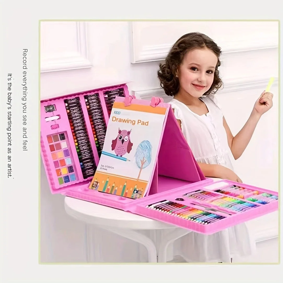 

228 - Piece Pink Art Set with Easel - Super Mega 208 Pieces Included!