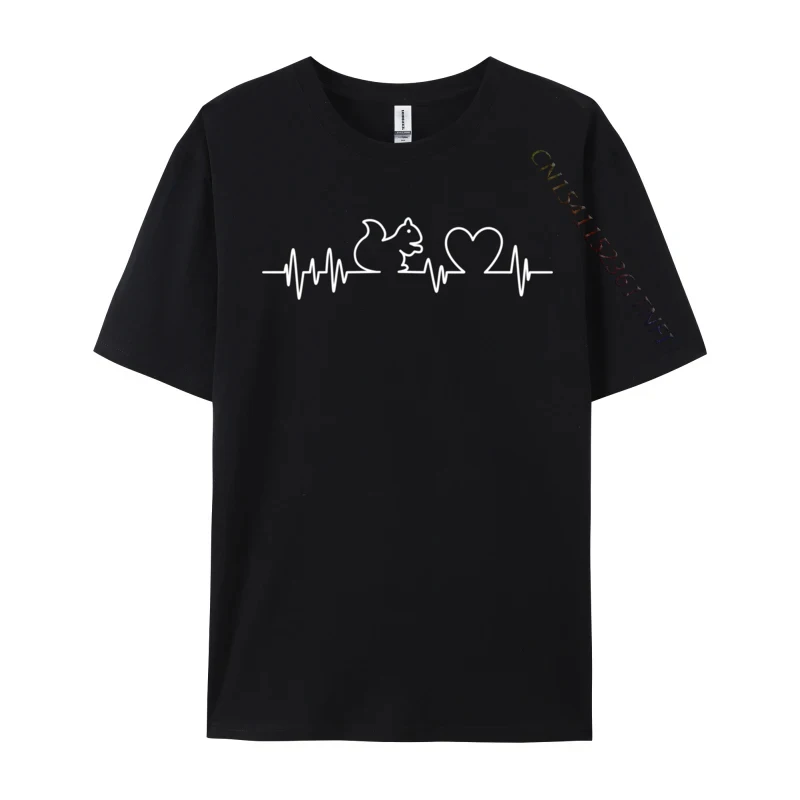 

Heartbeat Squirrel Heartbeat Snowman Christmas Discount Custom T-Shirt Round Collar Cotton Tops T Shirt For Male T Shirt Summer