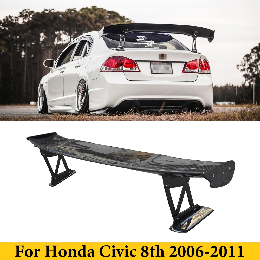 

For Honda Civic 8TH 2006-2011 Carbon Fiber Rear Trunk Lip Spoiler GT Wing Auto Tuning