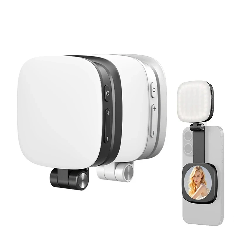 

Mini Fill Light Rechargeable 3 Modes Adjustable 180° Flip & Built-in Mirror Magnetic Mobile Phone Selfie Ring Light F662