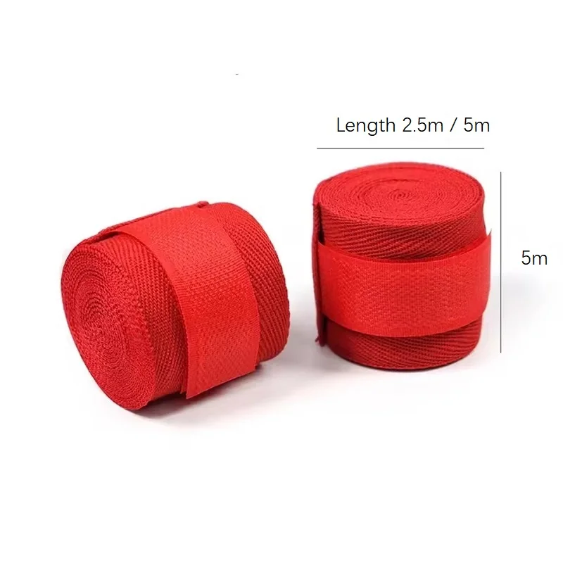 2PCS 2.5 or 5M Boxing Training Bandages Cotton Sports Bandages Sanda Kick Boxing Mma  Hand Gloves Wraps Belt Boxing Sports Strap