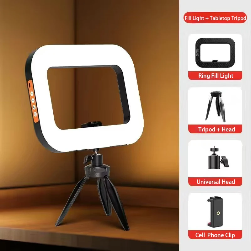 Handheld  LED Selfie Ring Light Phone Stand Arm Circle Fill Light Dimmable Tripod Photography RingLight For YouTobe Streaming